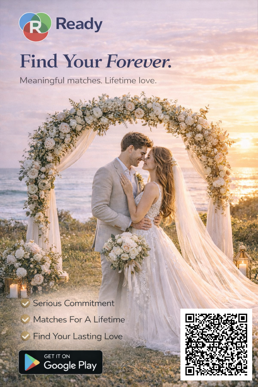 Ready promotional card with QR code