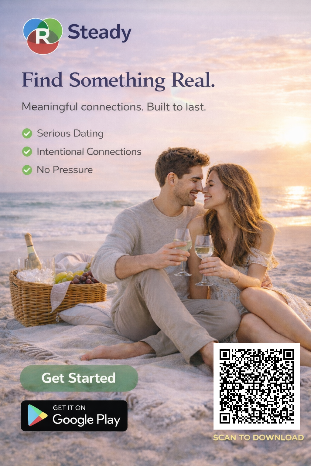 Steady promotional card with QR code